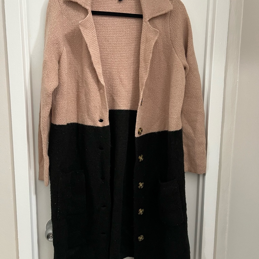 Torrid Tan and Black Button-Up Cardigan